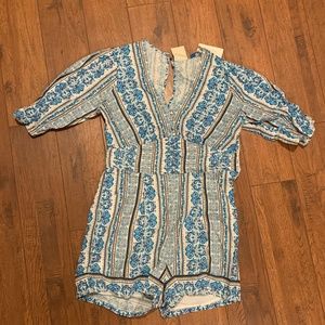 Farm Rio for Anthropologie Size Small Blue Romper